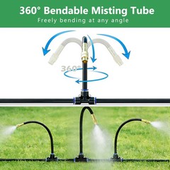 100FT Drip Irrigation Kit with Adjustable Nozzles for Garden & Lawn Watering
