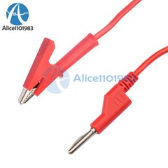 1M Banana Plug and Alligator Clip Double End Test Wire For Multimeter Black Red