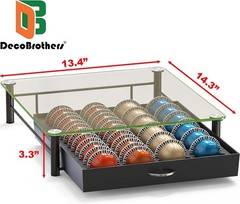 Crystal Tempered Glass Vertuo Pod Holder Drawer 24 Large or 48 Small Organizer