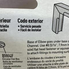Legrand BWH8 Wiremold Metal Raceway 90-Degree Outside Elbow White Wire mold Brac