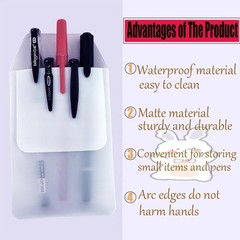 Pack of 10 Pocket Protectors, Heavy PVC Pen Holder Pouch, White