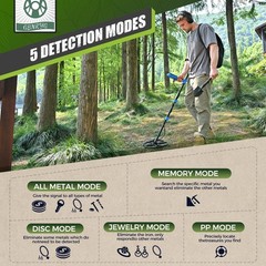 Metal Detector for Adults Professional, Double-D Waterproof Search Coil Gold …