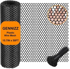 Plastic Wire Mesh Fence Roll, GENNIZZ 15.7IN x 50FT Plastic Chicken Wire Mesh…