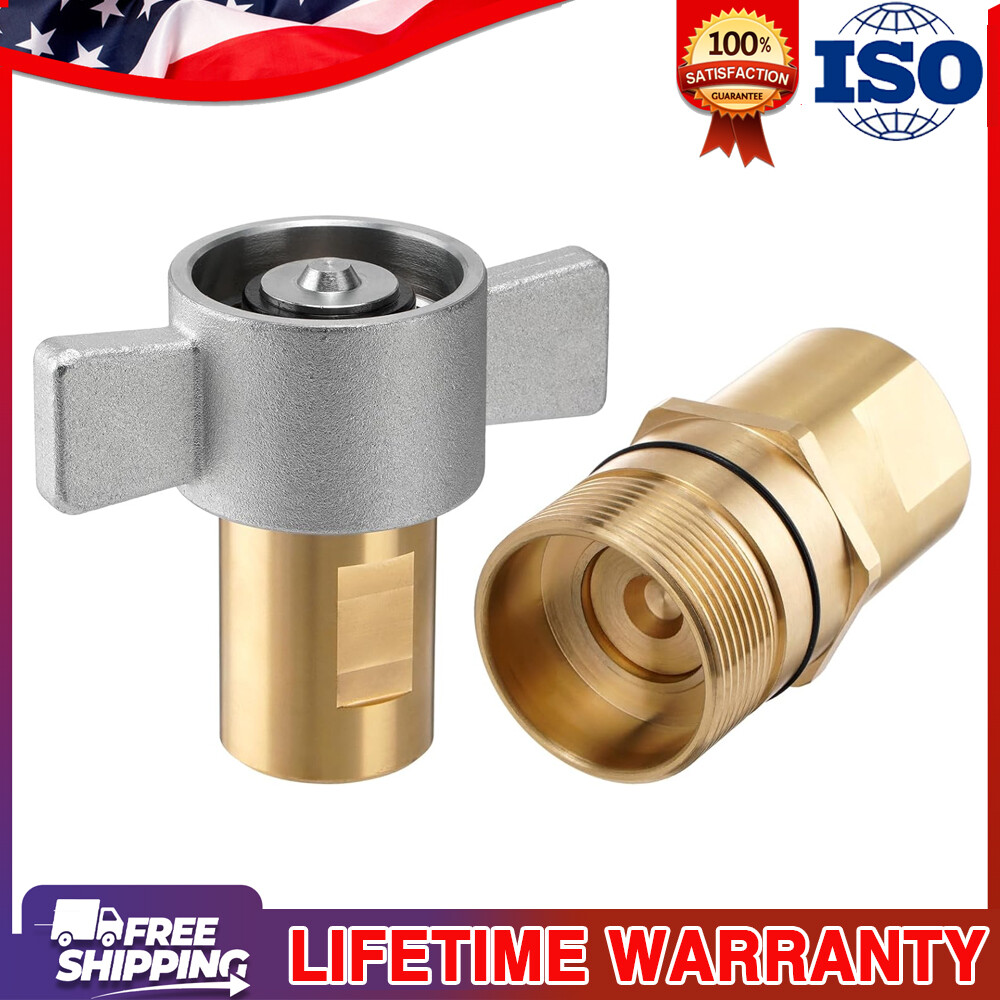 1 Inch NPT Wet Line Wing Nut Hydraulic Quick Disconnect Coupler / Coupling Set