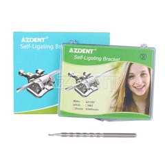 AZDENT Dental Orthodontic Self-Ligating Brackets Brace MBT Roth 0.022 Hooks/Tool