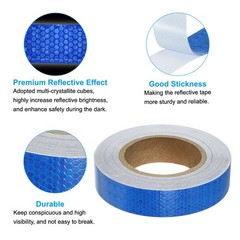 Reflective Tape 1.2″x82 Ft Waterproof Reflective Warning Tape Blue