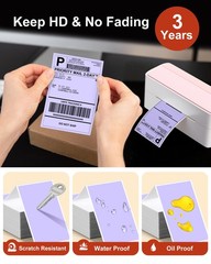 4×6 Thermal Labels for Shipping Label Printer – 500PCS Purple Mailing Labels …
