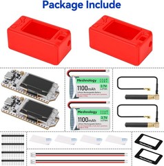 2 Sets Meshtastic LoRa V3 ESP32 Board Heltec V3 + 915MHz Antenna + Case+ Battery