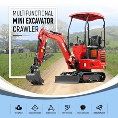 HUAYEE Mini Excavator 1.4Ton Digger 13.5HP Gas Engine EPA Hydraulic Thumb Clip