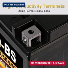 YTX9-BS 12V 9Ah AGM Sealed Motorcycle Battery, Maintenance-Free, Compatible with