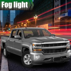 Bright LED Fog Lights Bumper Lamps+Switch For 2016-2018 Chevy Silverado 1500