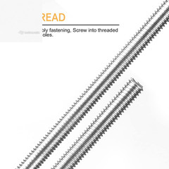 5 Pack M6-1.0 Stainless Steel Fully Threaded Rod 304 Right Hand Stud 250mm Lon