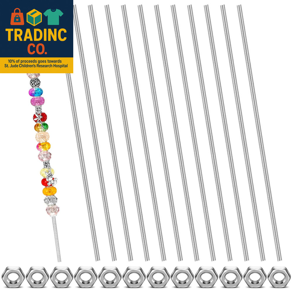 8/32 Inch 4Mm Threaded Rod with Hex Nuts 4Mm Stainless Steel Threads Studs Rods