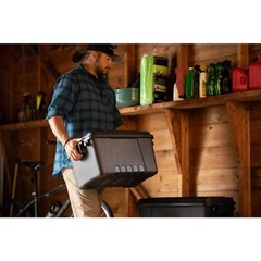 Plano Storage Box 14 Gal Plastic Heavy Duty Black Stackable Lockable Tote