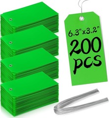 Versatile 200-Piece Green Shipping Tags – Ideal for Inventory & Organization