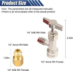 Self-Sealing Can Tap, Refrigerant Can Opener with Tank Adapter for Size: R134a