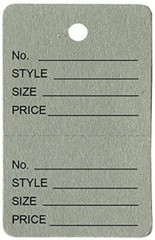 500 Qty Unstrung Colored Price/Receipt Tags w/Easy-Tear Stub