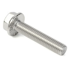 MewuDecor M5-0.8 x 12mm Flanged Hex Head Bolts Flange M5 x 12mm, Silver