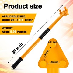 Rebar Bender Manual Hand Operated for 5/8″ Steel Bar, Heavy Duty Rebar Bendin…
