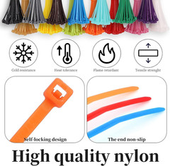 1200 Pieces Zip Ties, Multi-Purpose Assorted Colored Self-Locking Nylon Cable Zi