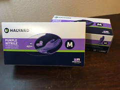 2 Boxes HALYARD PURPLE NITRILE EXAM GLOVES Powder-Free, Size: M Exp 10/24