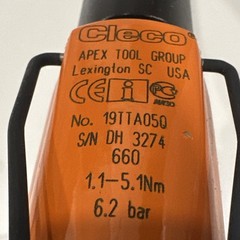CLECO 19TTA05Q Air Screwdriver Pistol Grip 19 Series 660 RPM 3.7 Torque