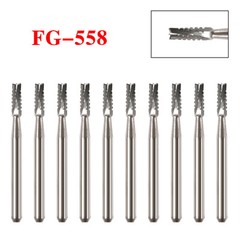 Dental Midwest FG #558 Straight Fissure Crosscut Carbide Burs 50Pk