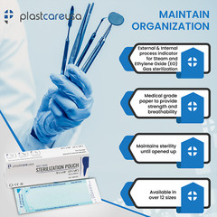 2000 Self Sealing Sterilization Pouches, 2.75″ x 10″, Sterilizer Bags Autoclave