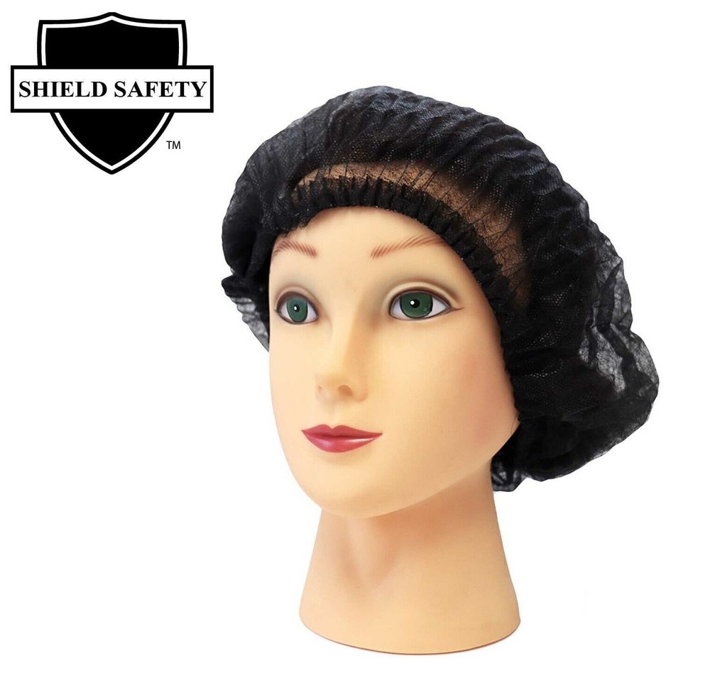 Polypropylene Hair Mob Cap, Latex Free, Black, 21 Inch, 2000 Pack