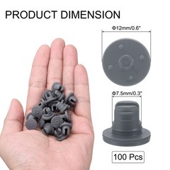 7.5mm/0.3″ Vials Rubber Stoppers, 100Pcs Two Legs Butyl Rubber Stopper, Grey