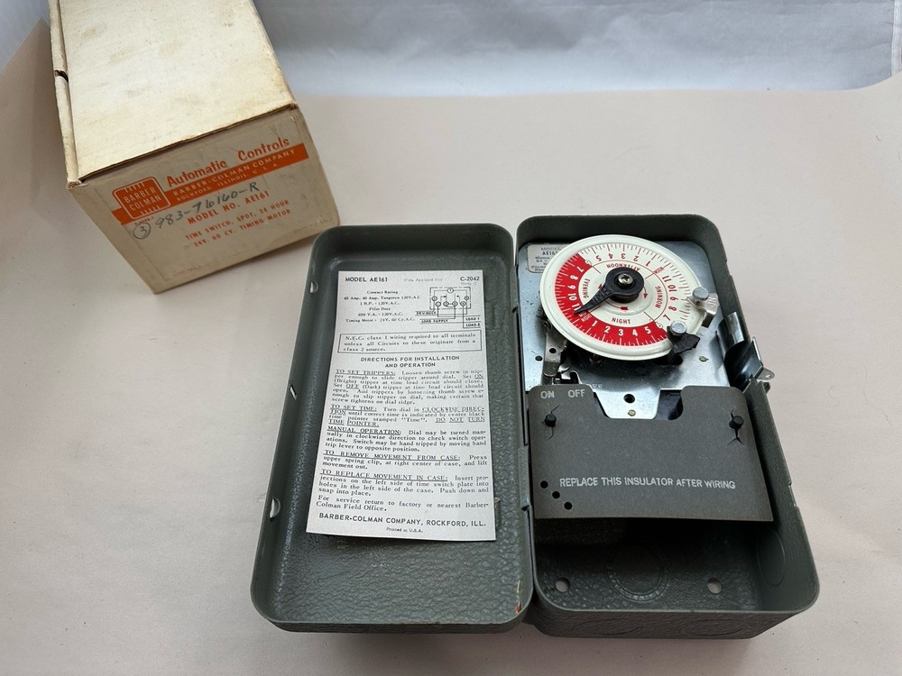 Barber Colman Co. Paragon AE161 Time Switch Timer Control New Old Stock w/Box