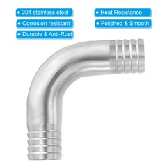 1in Hose Barb Fitting 90 Degree Elbow Pipe Fitting Barbed 304 Stainless Steel