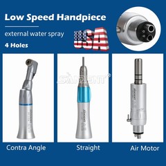 NSK Style Dental Slow Low Speed Handpiece Straight Contra Angle Air Motor 4Hole