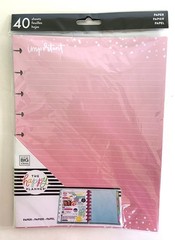 MAMBI Happy Planner Lined Gradient Filler Paper 40 Sheets Pink Yellow Blue Green