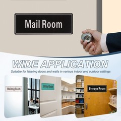 9″x3″ Maintenance Room, 1Pcs Room Door Sign Self-Adhesive Orange with Black Text