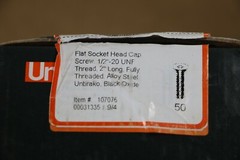 Unbrako 1/2″-20 X 2″ Flat Socket Head Cap Screws #107076, 50 Pieces