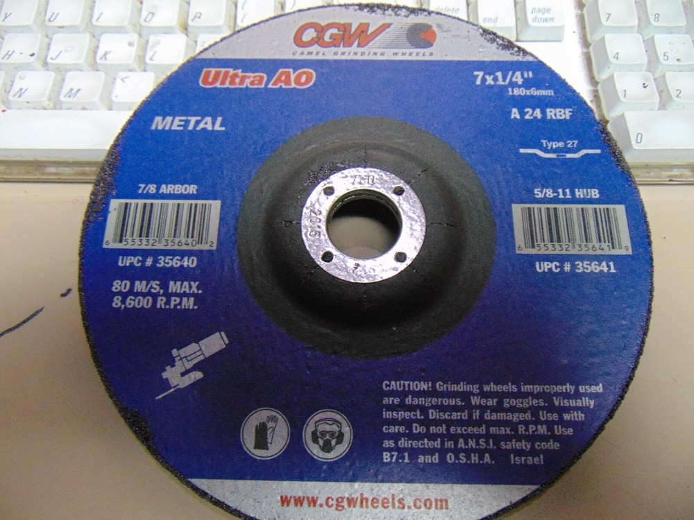 Camel Grinding Wheels 7″X1/4X7/8 24 Grit Depressed Center 10 ea. metal 35640 CGW