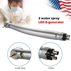 1/5/10Pcs Dental Fiber Optic LED E-generator Handpiece Triple Water Spray