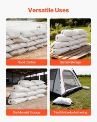 VEVOR 16×26 in Heavy Duty Empty Flood Sandbags with Ties 50Pack 50lb Capacity