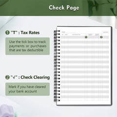 Check Registers for Personal Checkbook, Double Spiral Check Register Book, Budge