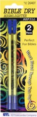 Bible Dry Highlighter Kit GTL 4 Pens + 8 Refills Yellow, Blue, Green, Pink