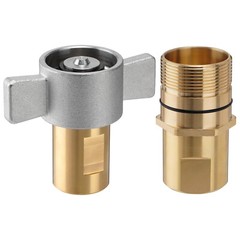 1 inch Wet-Line Wing Nut Hydraulic Quick Coupler / Coupling Set Brass NPT Screw