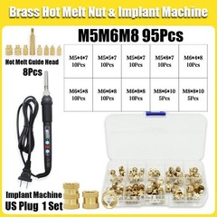 Brass Knurled Heat Insert Nuts for 3d Printer Plastic Hot Melt Thermal Tool Set