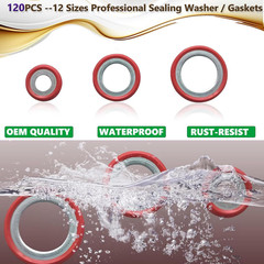 A/C O Ring Kit, 400PCS O Ring Assortment Kit, 120PCS AC Seal Kit, AC Valve Core