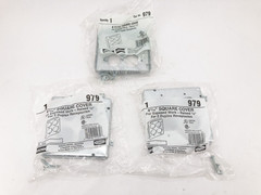 Lot of 3 New Hubbell Raco 979 Square Covers 2-Gang Galvanized 4-11/16″