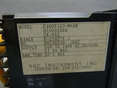 RKC REX-C400 C400FJA3-M*AN Output Relay Range 0-2192 degrees Fahrenheit