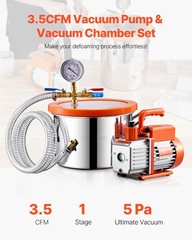 Uimoso 1.5 Gallon Vacuum Chamber 3.5CFM Single Stage Pump Degassing Chamber Kit