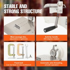 Stainless Steel Commercial Manual Hand-Rolling Sausage Tying & Knotting Machine
