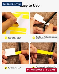 270 Pcs Cable Labels Tags for Cable Management, 9 Colors Cord Tags for Electroni