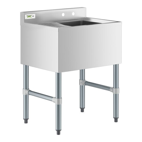 18″W x 24″L Steel One Bowl Commercial Underbar Sink with Left Drainboard